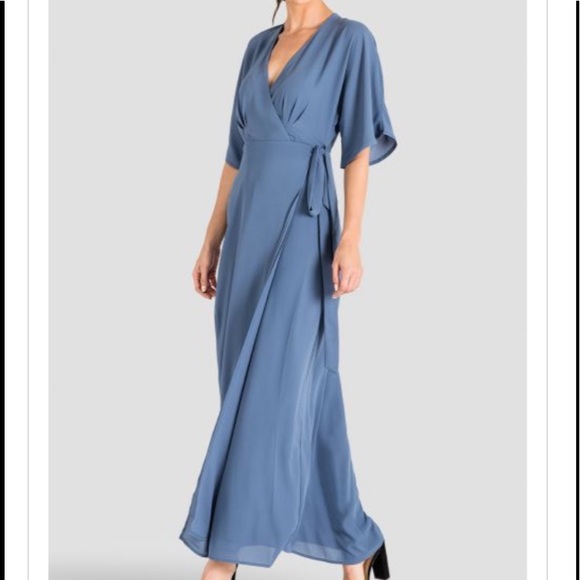 Reformation Dresses & Skirts - Reformation Winslow maxi wrap dress blue xs
